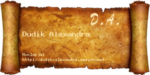 Dudik Alexandra névjegykártya